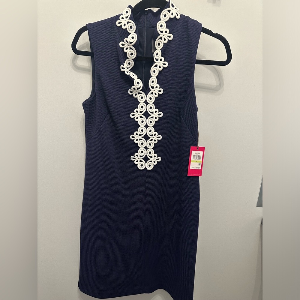 Vince Camuto Navy and White Dress